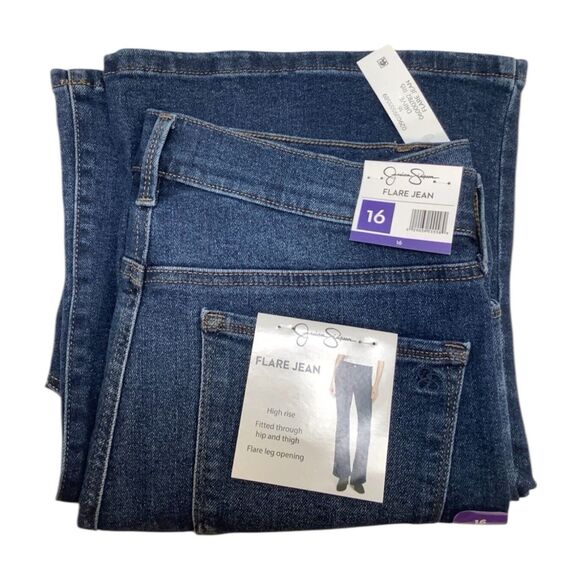 Jessica Simpson Women's High Rise Flare Jean Size 16 Color Drive Blue NWT - Picture 5 of 14